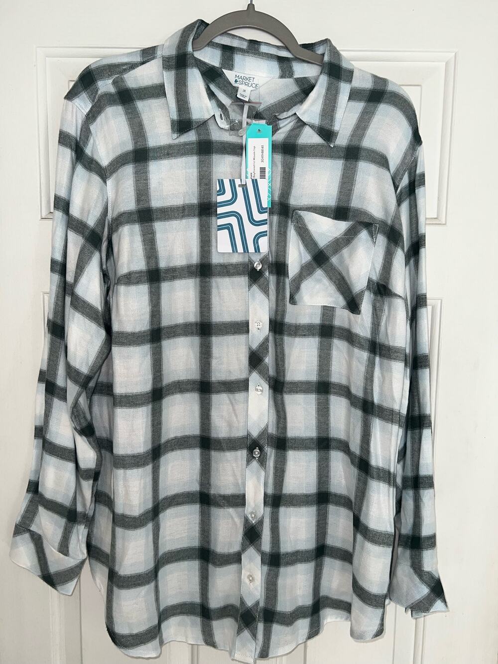 Market & Spruce Maeve Cozy Boyfriend Fit Woven Top - size 1X